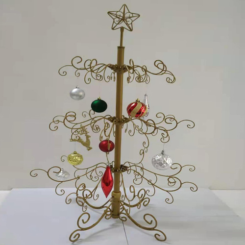 3 ft ornament display metal golden christmas tree