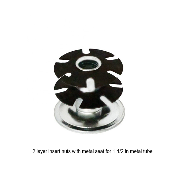 2 layer insert nuts with metal seat for metal tube